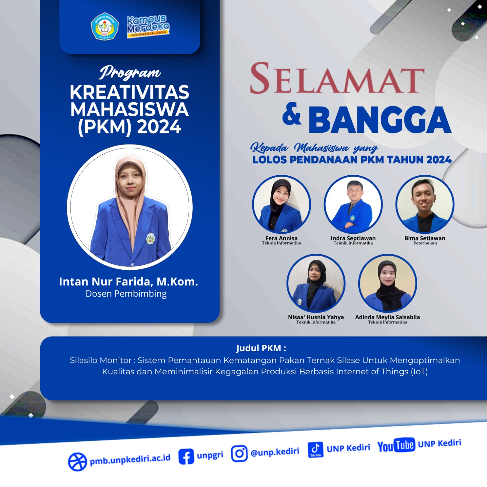 Ucapan Selamat dan Sukses atas Pendanaan Program Kreativitas Mahasiswa ...